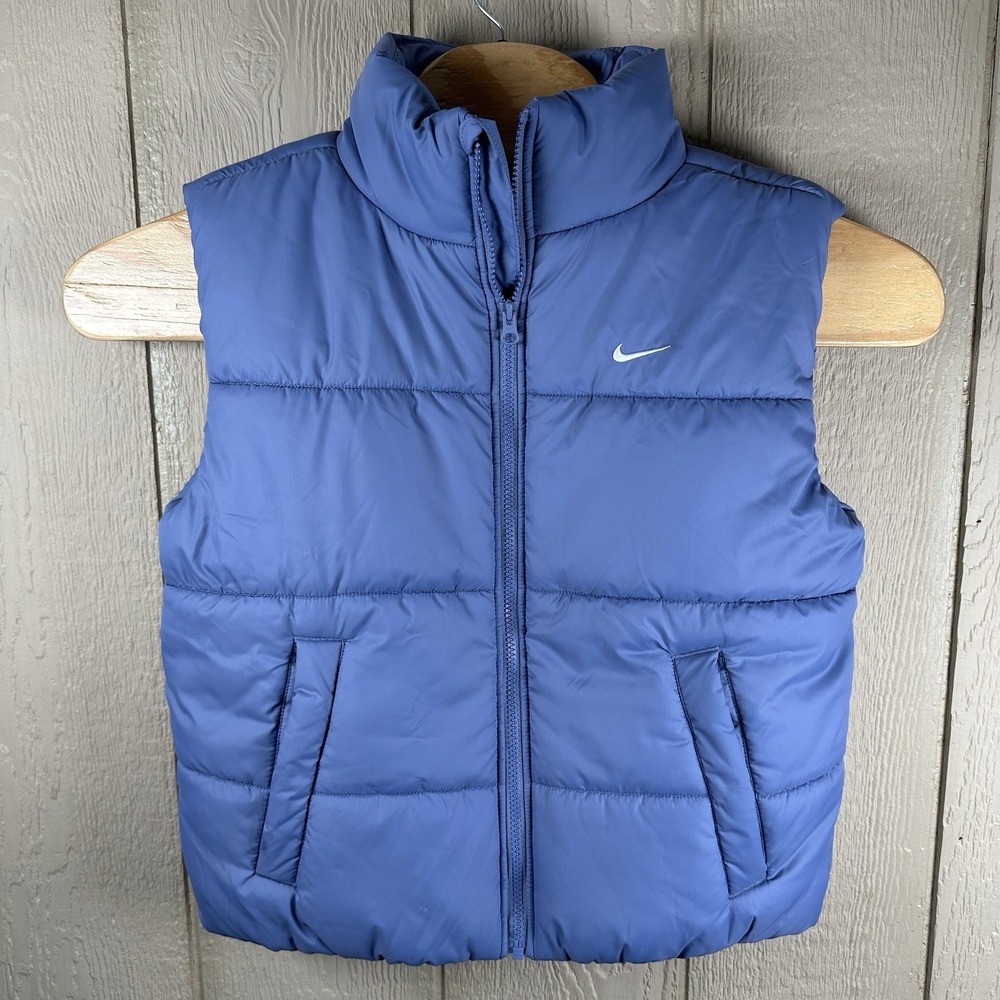 Nike Sportswear Classic Puffer Therma-FIT Loose Vest Womens XS Indigo Oversized